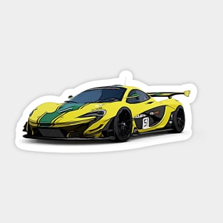 P1 GTR Supercar Racing Cartoon Sticker